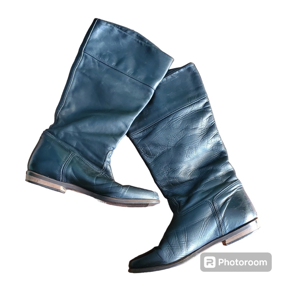 L.L. Bean Tall Leather Riding Boots in Dark Teal